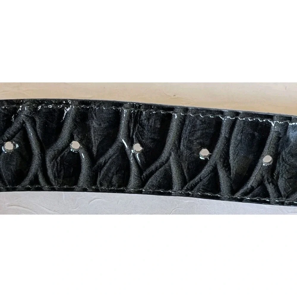 Jana Kos Belt Leatherock Buckle Rhinestones Chunky Fashion Purple Funky Cute S32